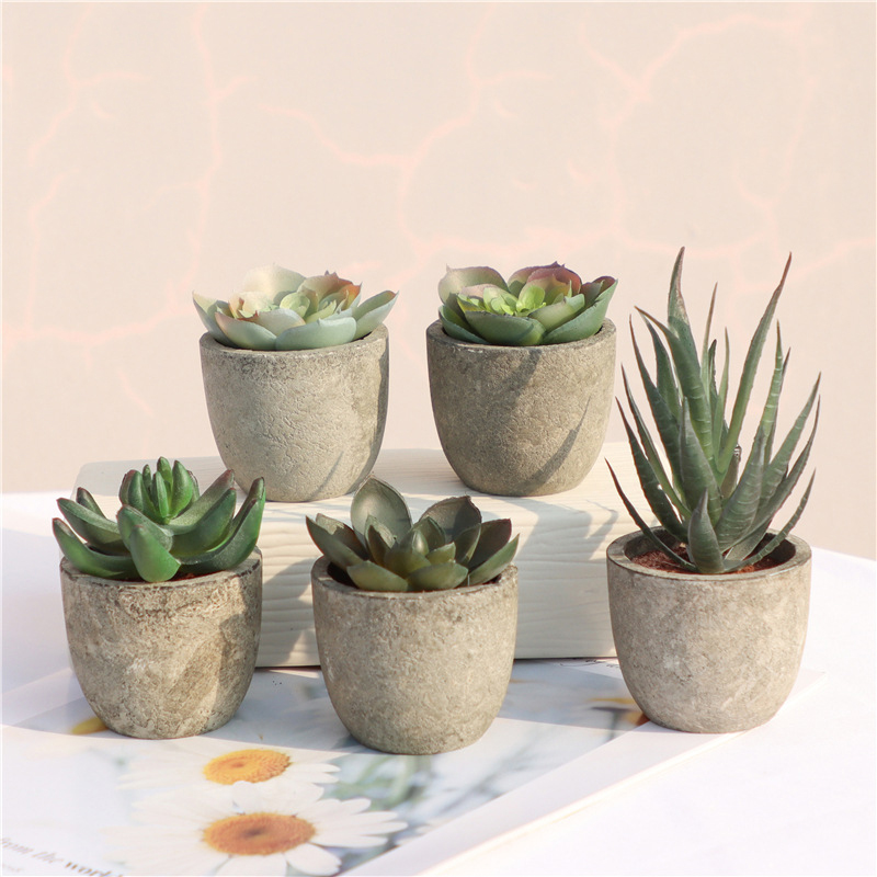 Bonsai Garden Sushi - ミニ人工アロエ植物盆栽小さな模擬ツリーポット植物造花オフィステーブル鉢植え装飾品家の庭の装飾