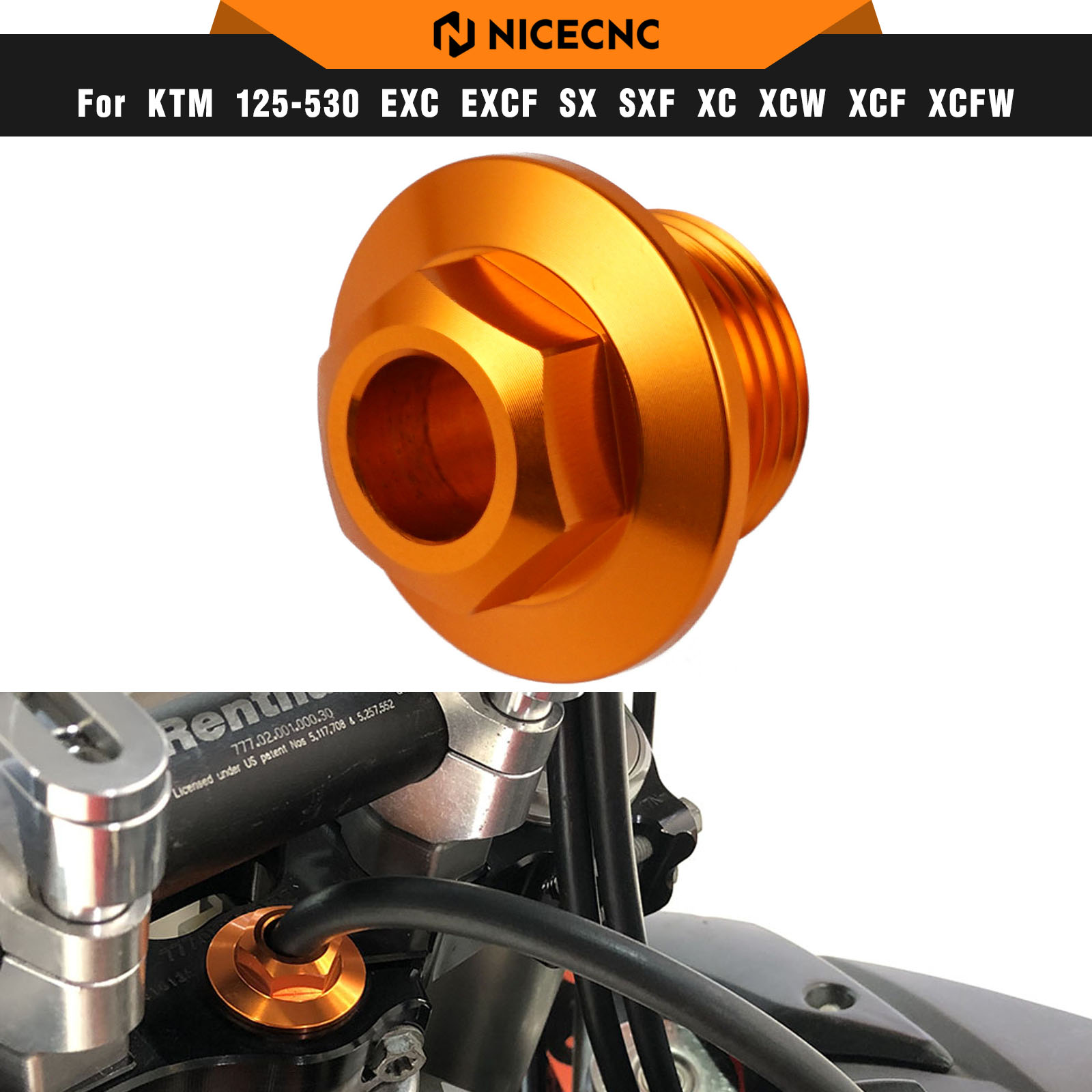Husqvarna Chainsaw 450 - NICECNC製 KTM EXC 300用 ステアリングステムナットネジ KTM