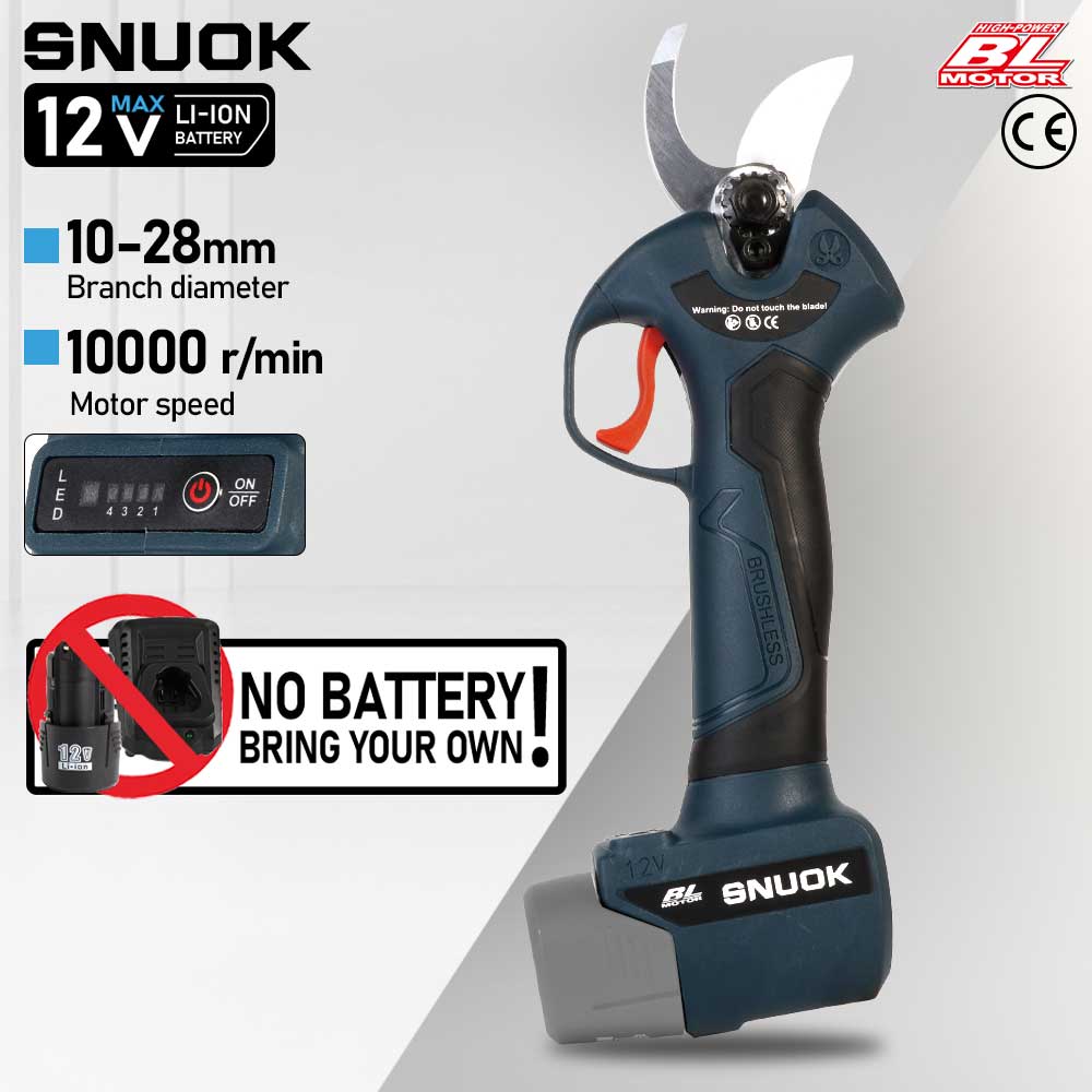 Bonsai Garden Tools - SNUOK 12V ブラシレス電動剪定鋏 DIY 屋外庭園盆栽剪定果樹電動工具 ボッシュリチウム電池用