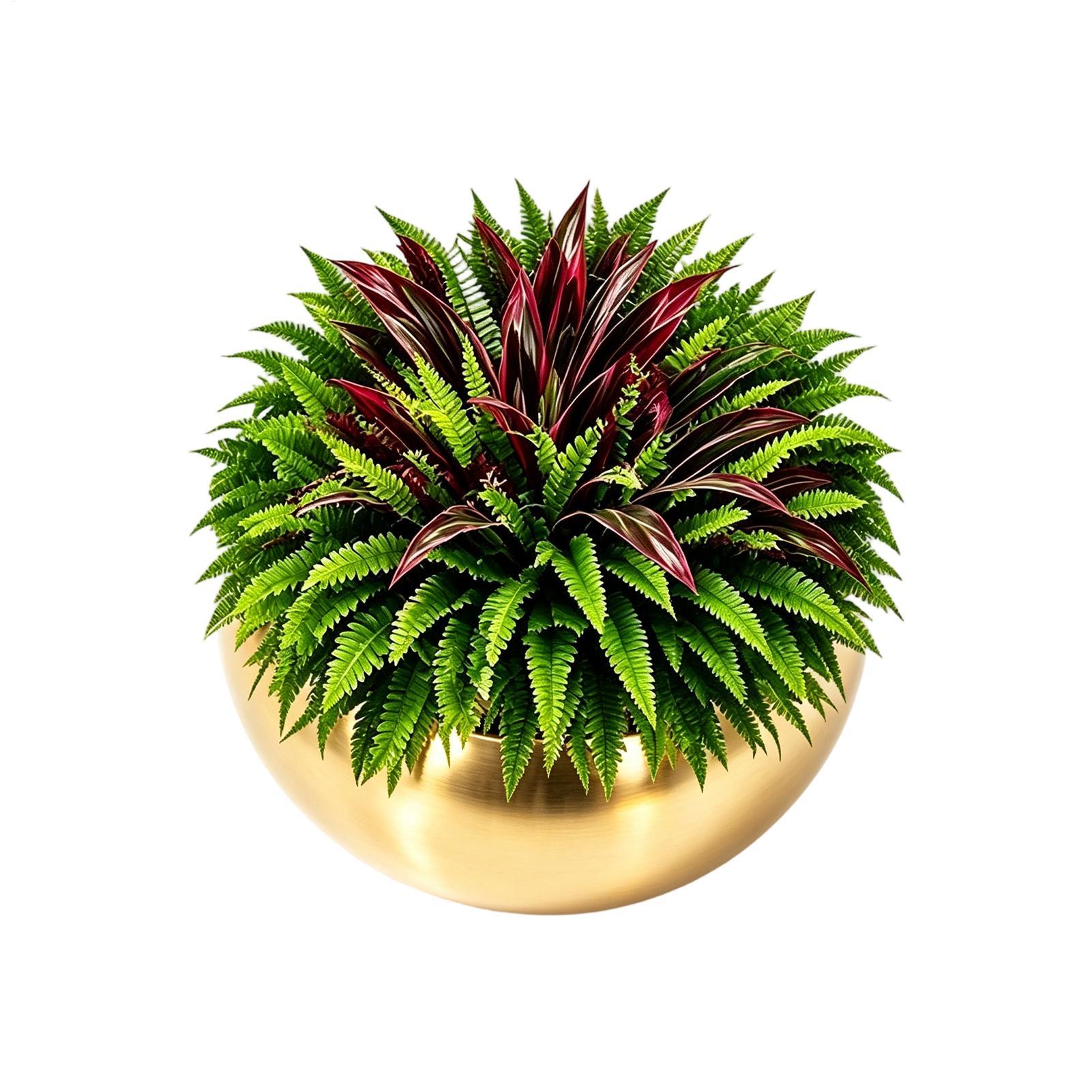 Bonsai Garden Cafe - 人工観葉植物：紫外線に強いフェイクのシダとドラセナの寄せ植え。玄関、パティオ、庭、バルコニー、レストラン、カフェ、ホテル、休暇中の装飾に最適。
