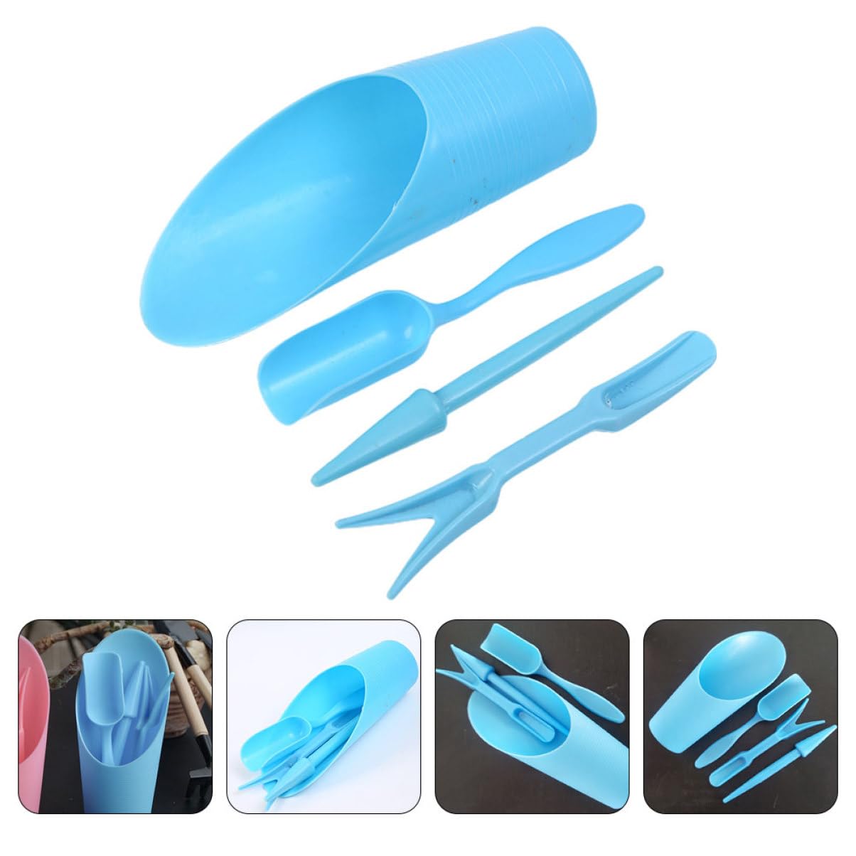 4 ピース/セット、プラスチック耐久性のあるバケツシャベル鉢 - Bonsai Garden Tools のレビューと価格