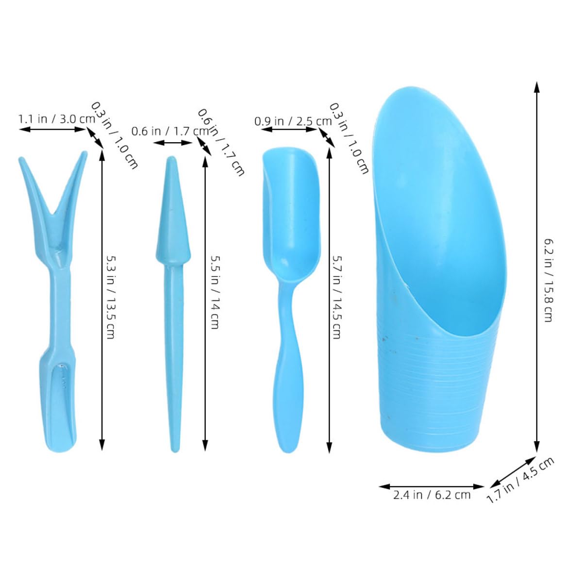 4 ピース/セット、プラスチック耐久性のあるバケツシャベル鉢 - Bonsai Garden Tools のレビューと価格