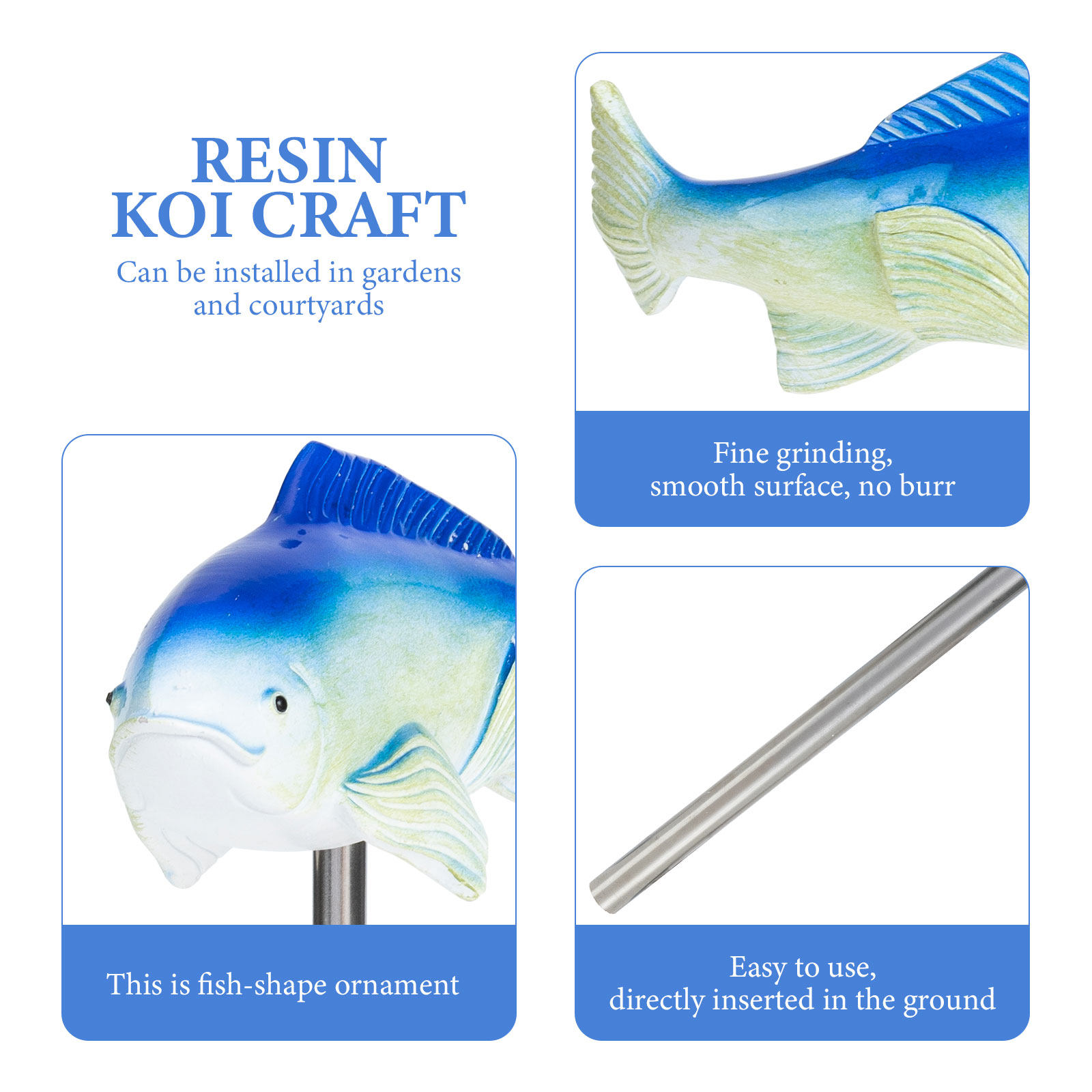 高級感のある樹脂製の魚のオーナメント。庭や芝生、屋外の空間を - Bonsai Koi Garden のレビューと価格
