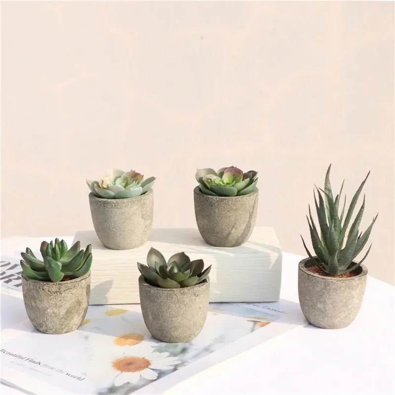 ミニ人工アロエ植物盆栽小さな模擬木鉢植え造花オフィステーブル - Bonsai Garden Sushi のレビューと価格