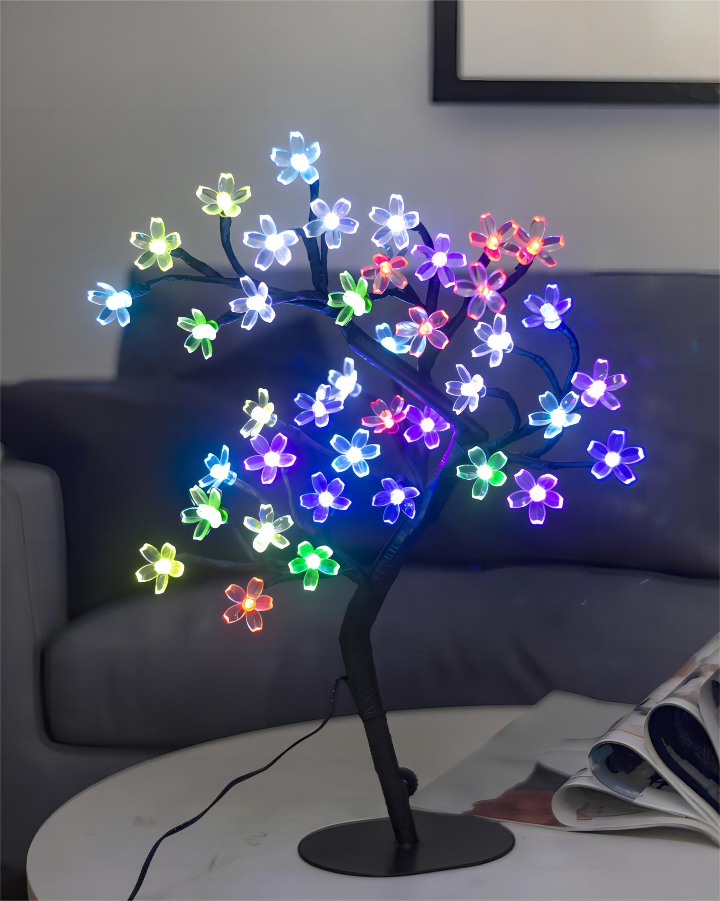 桜の木ライト、17インチ40led照明付き卓上人工花盆栽ラン - Bonsai Garden Sushi のレビューと価格