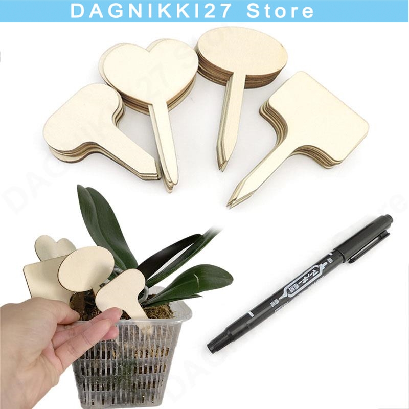 10x T タイプ木製植物ラベル環境に優しい花サインタグマー - Bonsai Garden Tools のレビューと価格