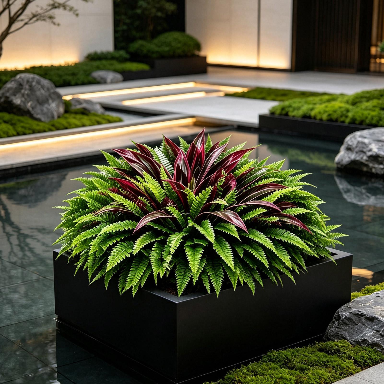 人工観葉植物：紫外線に強いフェイクのシダとドラセナ。玄関、パ - Bonsai Garden Cafe のレビューと価格