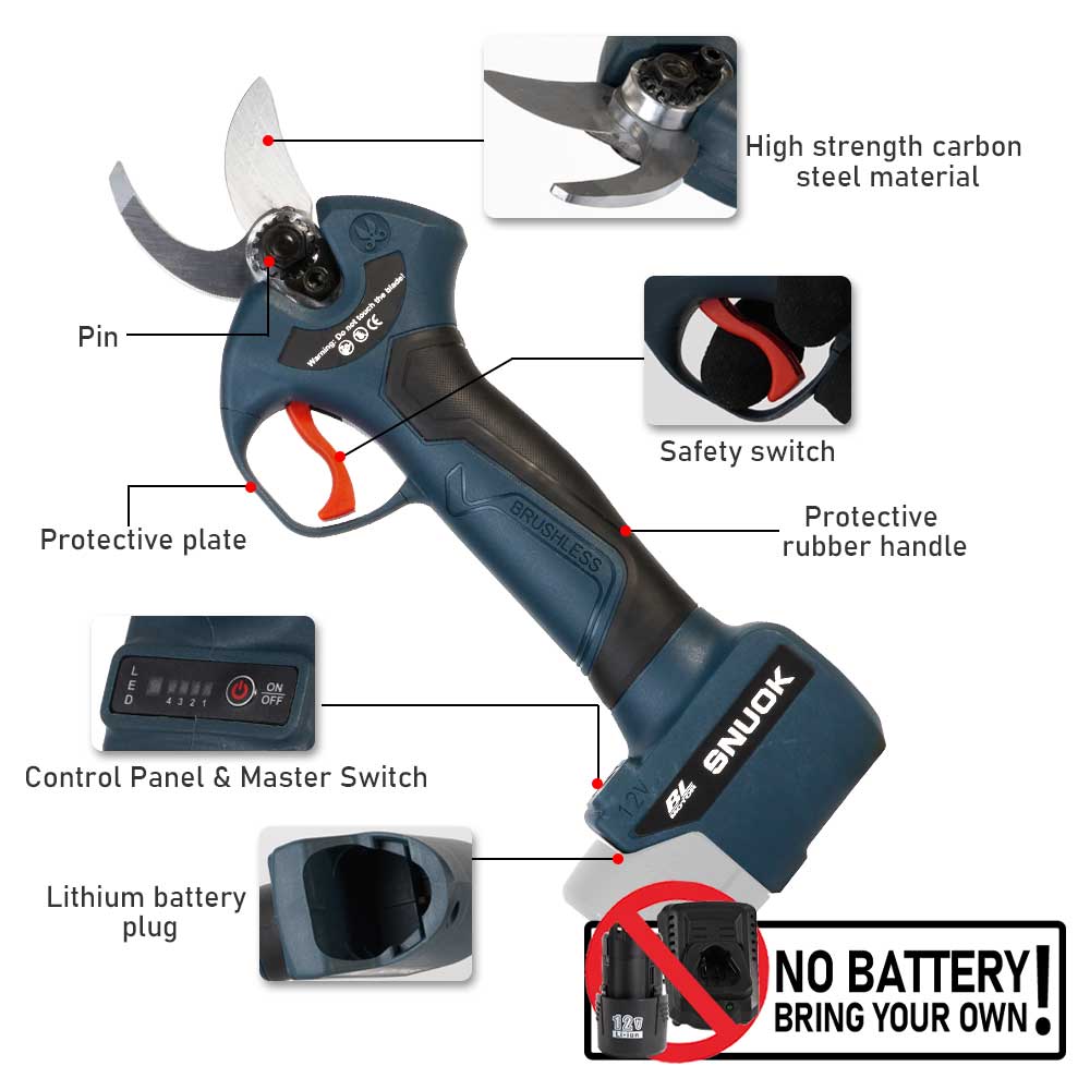 SNUOK 12V ブラシレス電動剪定鋏 DIY 屋外庭園盆 - Bonsai Garden Tools のレビューと価格