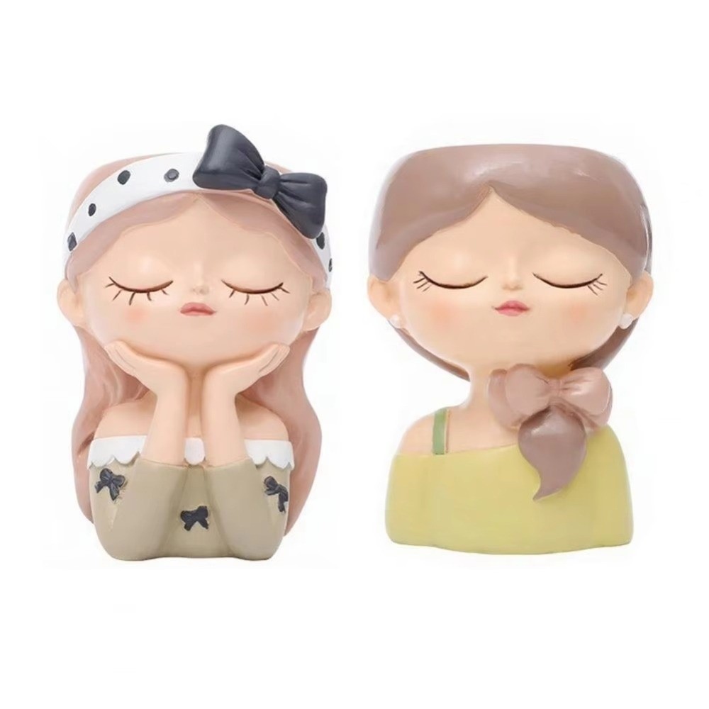 ガーデニング用品 レジン製少女顔型プランターポット 北欧スタ - Bonsai Garden Cafe のレビューと価格