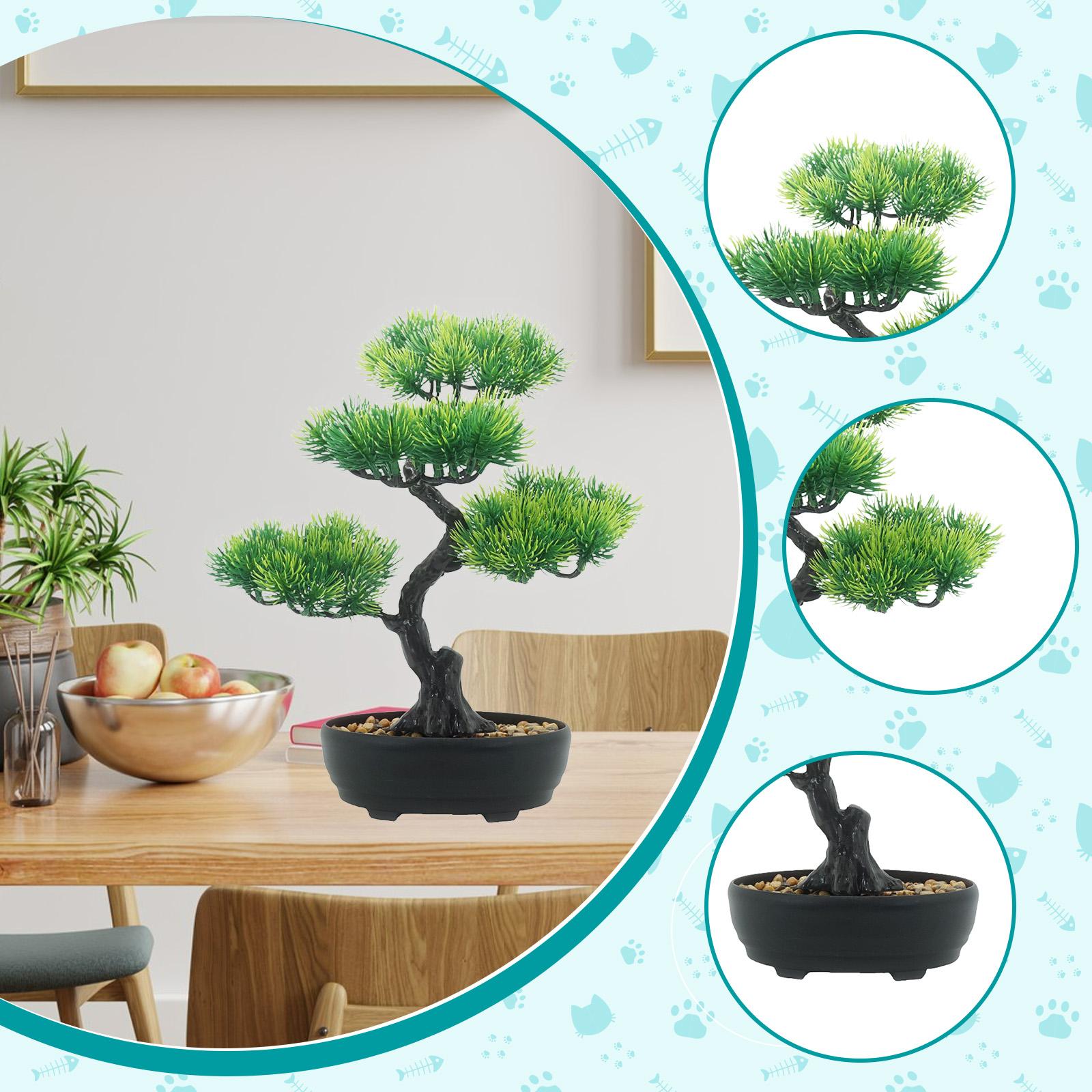 人工盆栽偽の木鉢植え緑の装飾デスクトップディスプレイリビング - Bonsai Garden Sushi のレビューと価格