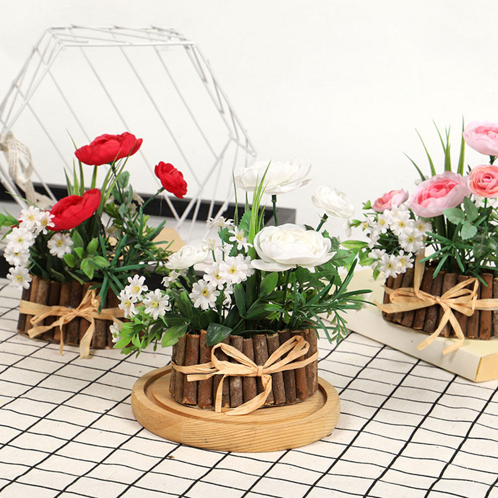 1個入り、リアルな造花の茶色いバラの鉢植え。自宅、オフィス、 - Bonsai Garden Cafe のレビューと価格