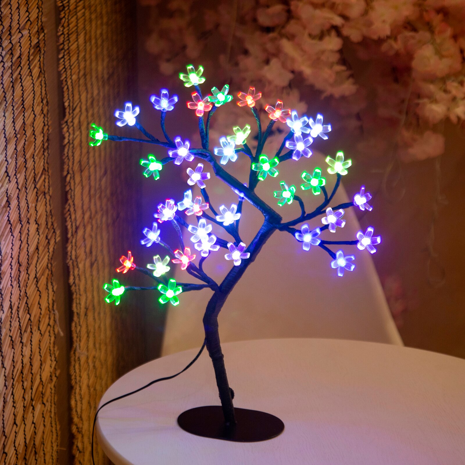 桜の木ライト、17インチ40led照明付き卓上人工花盆栽ラン - Bonsai Garden Sushi のレビューと価格